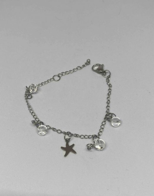 bracelet cristal de roche et étoile