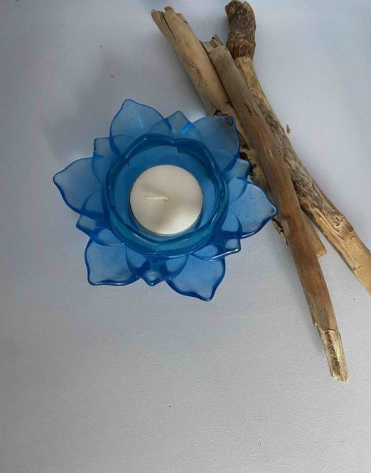 photophore fleur de lotus bleue