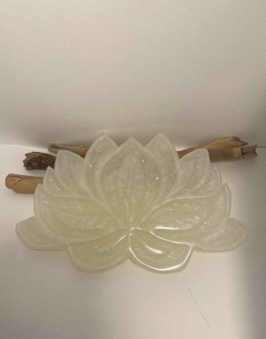 fleur de lotus blanc nacré