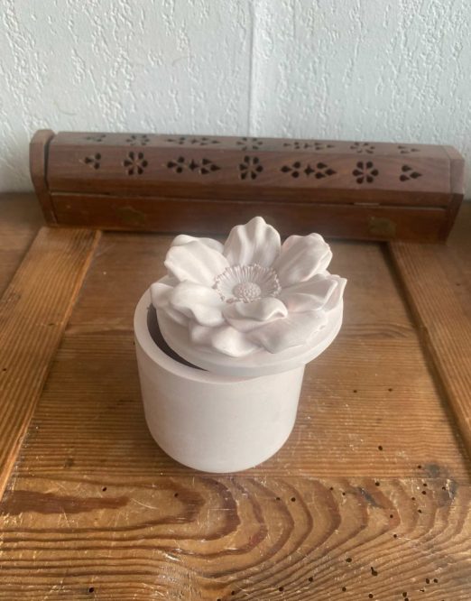 boite fleur rose