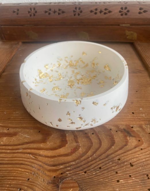 soucoupe feuille d'or